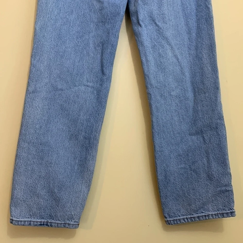 PacSun High Waisted Straight Ripped Distressed Button-fly Cotton Denim Jeans 23